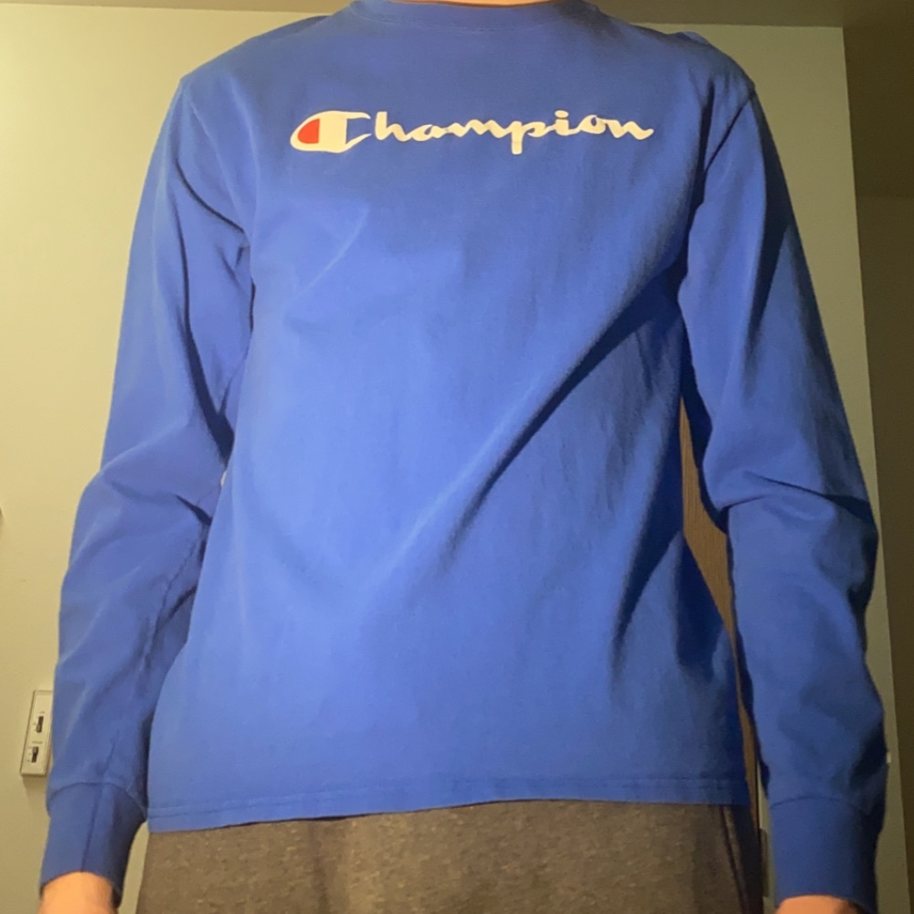 Champion longsleeve shirt blue medium